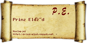 Prinz Előd névjegykártya